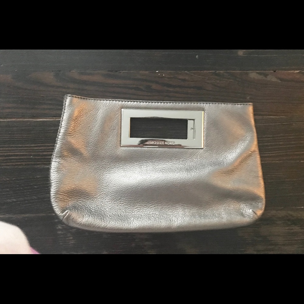 Michael Kors silver clutch